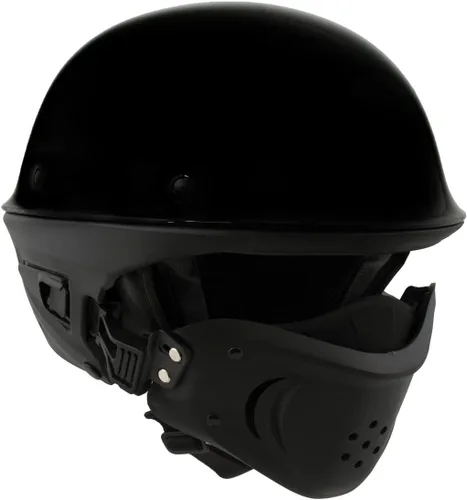 Miniatura 8 de Milwaukee Helmets MPH9831DOT Rascal - Casco de motocicleta 2 en 1 de cara abierta 3/4, negro brillante, para hombres y mujeres, talla S