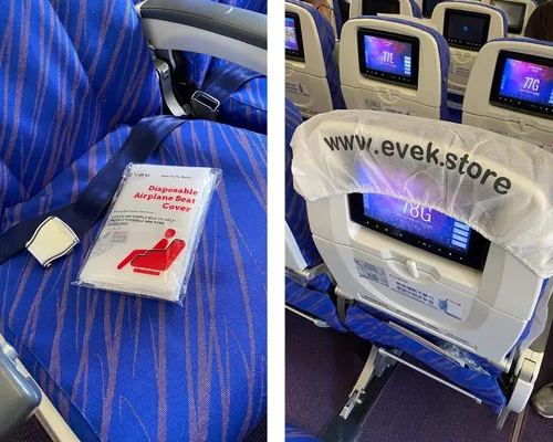Miniatura 6 de 2 fundas protectoras de asiento de avión, fundas universales para asiento de avión, automóviles, vehículos, desechablesreutilizables, accesorios