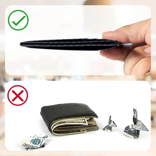 Miniatura 6 de Cartera Chelmon Slim RFID - Cartera de bolsillo frontal minimalista para tarjetas de crédito delgadas