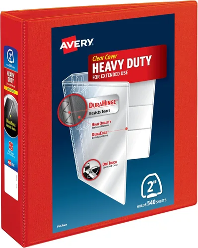 Avery Carpeta resistente de 3 anillos con One Touch EZD, Carpetas de 2 pulgadas de 3 anillos, versátil para uso en el hogar, escuela y oficina