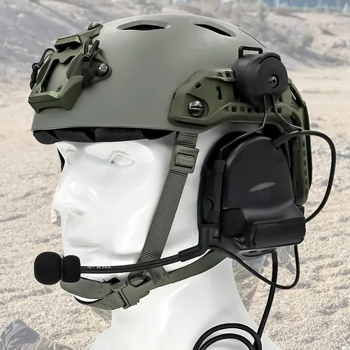Miniatura 6 de Auriculares tácticos con adaptador de riel ARC, protección auditiva con almohadillas de gel para deportes de airsoft