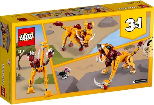 Miniatura 4 de LEGO Creator 3 en 1 León Salvaje 31112 Kit de Construcción de Juguete 3 en 1 con Juguetes de Animales para Niños, Nuevo 2021 (224 Piezas)