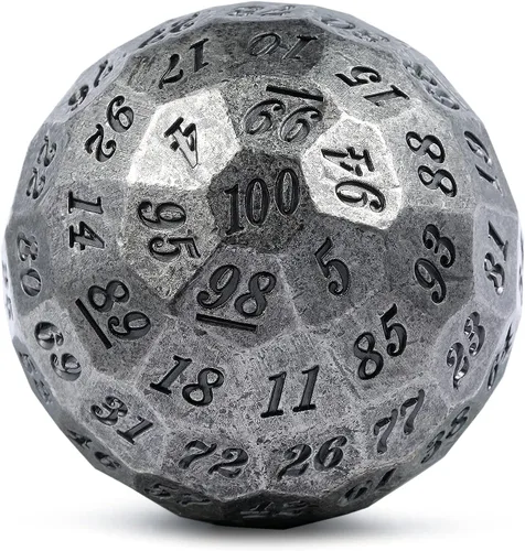 Miniatura 9 de DNDND Dado de metal D100 antiguo de cobre, dado poliédrico de 100 lados de 50mm con estuche de metal y bolsa de terciopelo