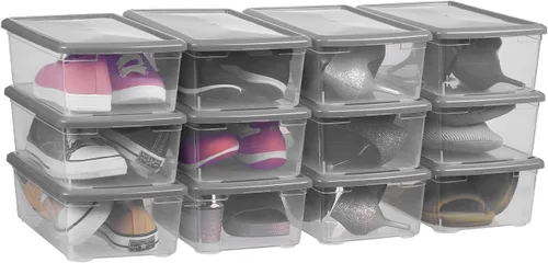 Miniatura 9 de 8 paquetes de cajas de almacenamiento con pestillo de 6 cuartos de galón, cajas de almacenamiento apilables de plástico transparente con tapas