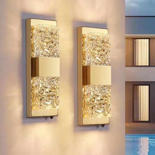 Miniatura 10 de Lámpara de pared inteligente para exteriores, lámpara exterior que cambia de color RGB, iluminación de pared exterior de carcasa de metal, luces