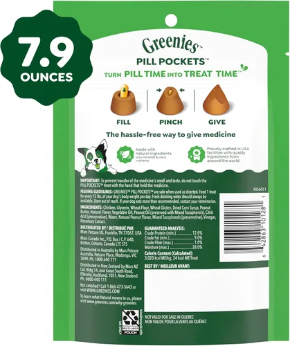 Miniatura 10 de Greenies Pill Pockets con dulces de mantequilla de maní real para perros, Mantequilla de cacahuate