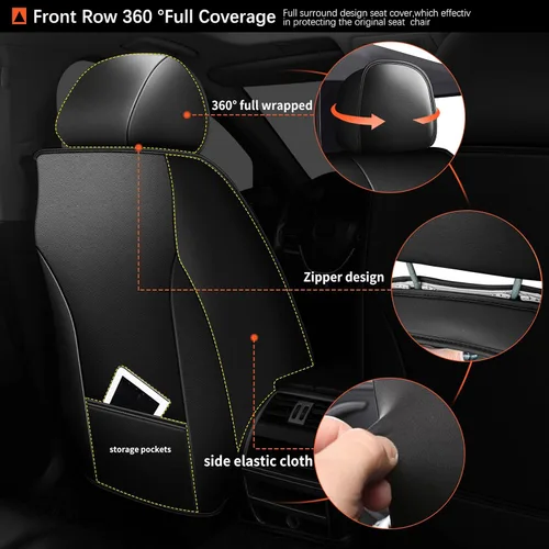 Miniatura 2 de DISUTOGO Fundas de asiento para Nissan Rogue 2009-2024 2025 2026: juego completo de 5 asientos de asiento de automóvil, funda de cuero de seda