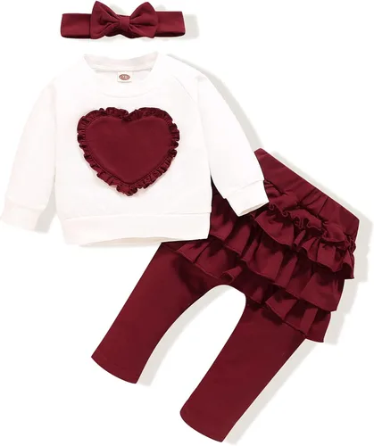 NZRVAWS Toddler Baby Girl Clothes Infant Sweatshirt Long Pants Outfit Fall Winter 6-24 Months 2-4T