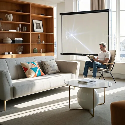 Miniatura 7 de Pantalla de proyector plegable de 100 pulgadas para pared, pantalla de proyector portátil colgante para exteriores e interiores, pantalla blanca