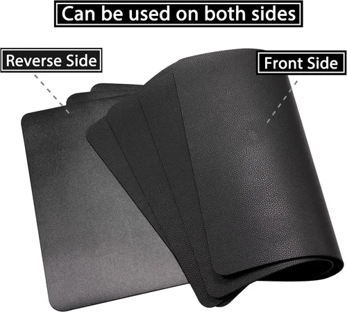 Miniatura 4 de Manteles individuales lavables de cuero, impermeables, resistentes al calor, fáciles de limpiar, para mesa de comedor, mesa de cocina (2, negro)