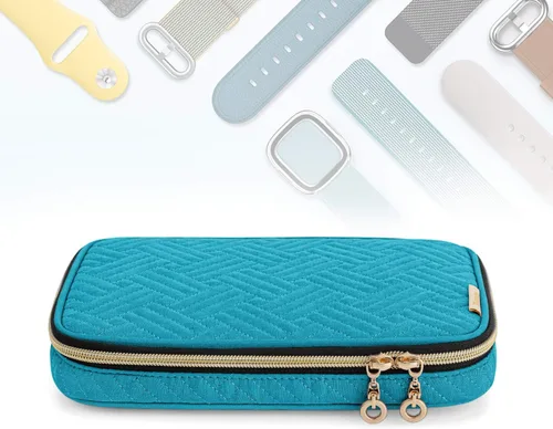 Miniatura 8 de Teamoy Estuche de almacenamiento para relojes - Con capacidad para 12 correas, bolsa organizadora de viaje compatible con todas las series de Verde