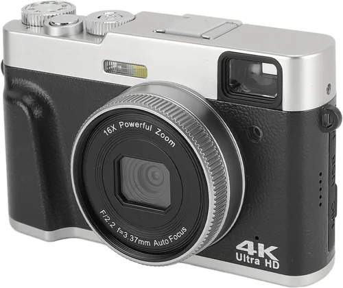 Cámara digital 4K para fotografía, cámara de vlogging de 48 MP, cámara de video con zoom digital 16X, cámara de viaje compacta de pantalla de 2.8