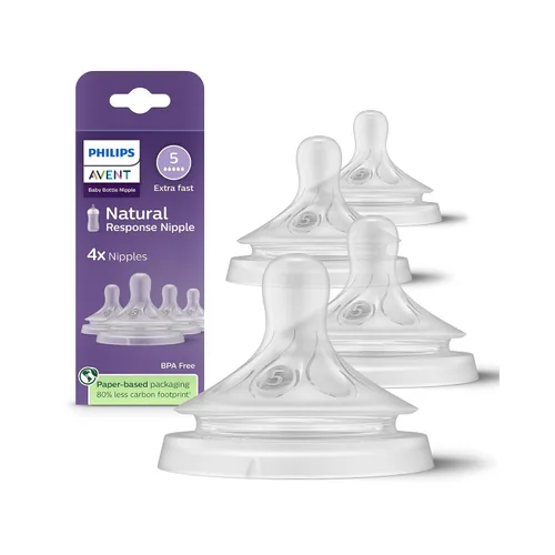 Miniatura 12 de Philips Avent Tetinas de respuesta natural, flujo rápido (flujo 4), paquete de 4, SCY964/44