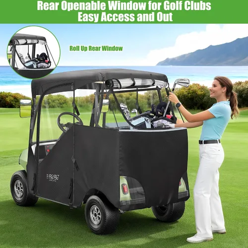 Miniatura 8 de 10L0L Carcasa para carrito de golf para 2 plazas Club Car DS Precedent Adward y Tempo, 600D impermeable y resistente al viento, cubierta