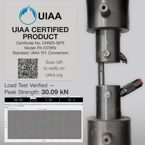 Miniatura 8 de FresKaro Clips de mosquetón de escalada con bloqueo automático de 25 KN con certificación UIAA, bloqueo giratorio y mosquetones resistentes