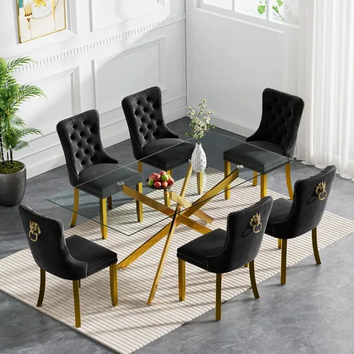 Miniatura 28 de HomVent Juego de mesa de comedor redonda de vidrio de 3 piezas, juego de mesa de comedor de vidrio templado para 2 mesas de cocina con 2 sillas