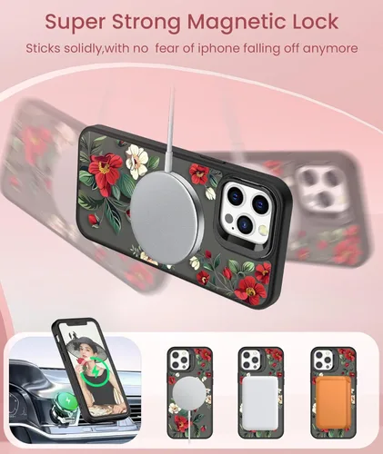 Miniatura 5 de Dretal para Funda iPhone 12, Funda iPhone 12 Pro Floral, con Protector de Pantalla, Soporte para Cámara, Protección de Grado Militar, Funda