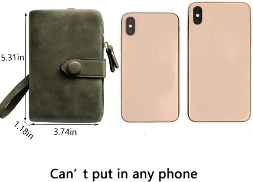 Miniatura 6 de AOXONEL Women's Small Bifold Leather wallet Rfid blocking Ladies Wristlet with Card holder id window Coin Purse