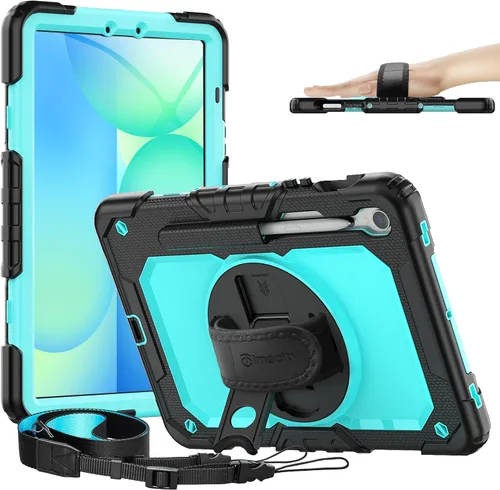 Miniatura 20 de Timecity - Funda protectora resistente para Samsung Galaxy Tab S10 Lite, S10 FE, S9 FE 5G, S9, 10.9 y 11 pulgadas, con protector de pantalla, Negro