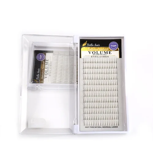 Miniatura 2 de Bella Hair Extensiones de pestañas rusas 3D con volumen, rizo C/D prefabricado, abanico de pestañas de volumen de 10/12/0.551 in de grosor, 0.003