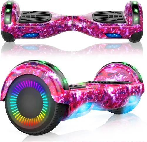 Self Balancing Scooter for Kids, 6.5" Two Wheels Scooter with Bluetooth and Lights for Girls Boys Kids Adults Púrpura oscuro
