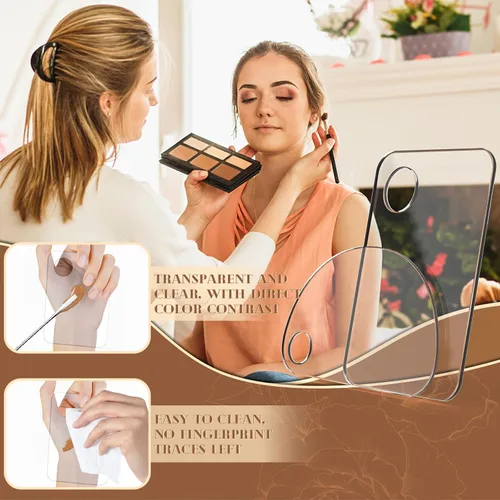 Miniatura 5 de Bandeja de mezcla cosmética de la paleta del maquillaje, paleta de mezcla del maquillaje con la espátula 4 in 2 Set Foundation Mixing Palette