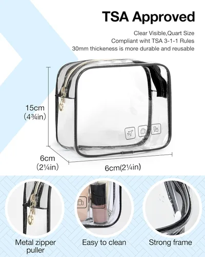 Miniatura 7 de BAGSMART Neceser de viaje colgante con organizador de maquillaje aprobado por la TSA, bolsa cosmética transparente para artículos de aseo personal