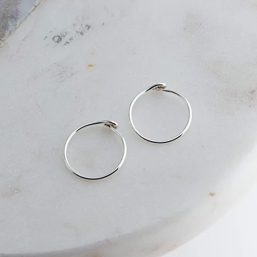 Miniatura 72 de Aretes de plata de ley abiertos para cartílago, tragus, delgados, calibre 22