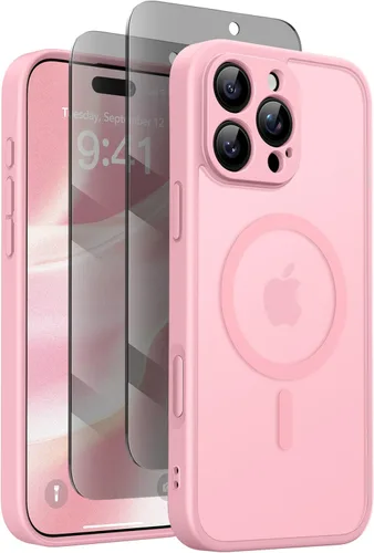 Miniatura 8 de GolbinBox Funda magnética para iPhone 15 Pro, compatible con MagSafe, protección completa de la cámara, protector de pantalla de privacidad
