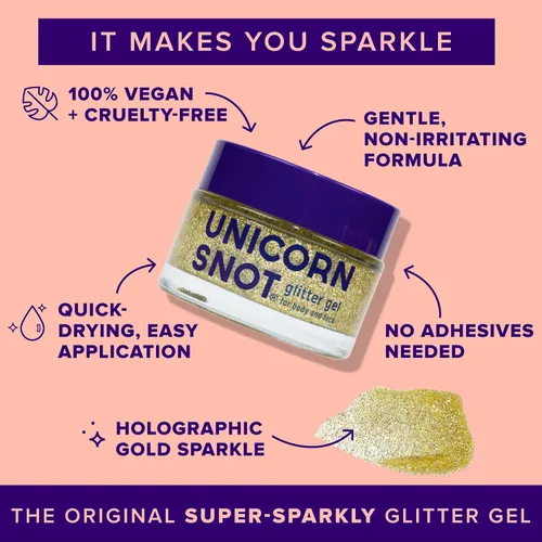 Miniatura 2 de UNICORN SNOT Gel holográfico con purpurina para la cara y el cuerpo Maquillaje de purpurina para las fiestas: Regalos para calcetines y Navidad