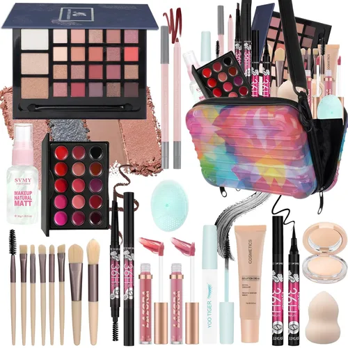 Kit de maquillaje todo en uno para adolescentes, juego de regalo de maquillaje para mujeres, caja de regalo para las fiestas, paquete esencial