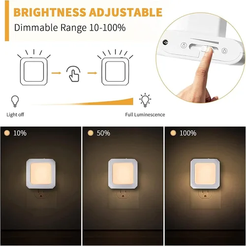 Miniatura 3 de Luces nocturnas LED enchufables a la pared, 2 luces LED de noche enchufables con sensor automático de atardecer a amanecer, luces nocturnas blancas