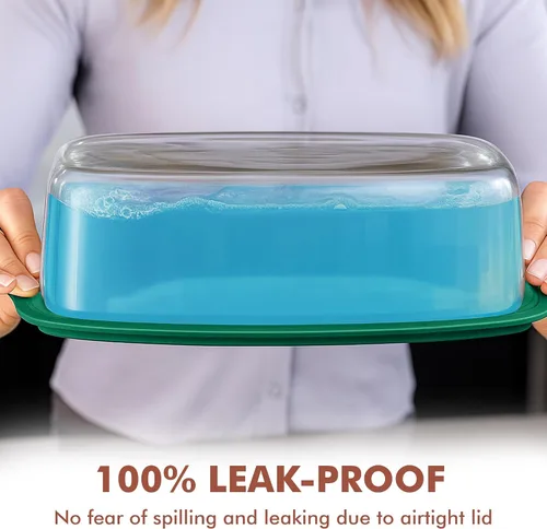 Miniatura 4 de Razab LARGE 7.6 Cups/1800 ML/1.9 Qt Glass Loaf Pan with Lids - Meatloaf Pan BPA free Airtight Lids Grip Handle Easy Carry, Microwave and Oven Safe
