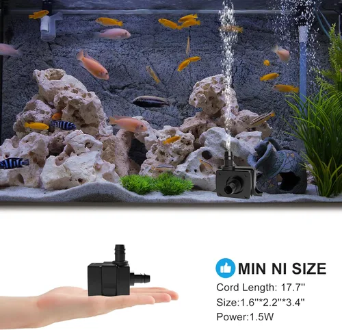 Miniatura 5 de Mini bomba de agua sumergible, bomba de fuente USB silenciosa, bomba de fuente eléctrica sin escobillas, potentes bombas de agua para acuario
