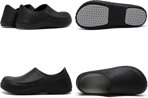 Miniatura 4 de Haifago Zapatos de chef antideslizantes para hombre, zuecos de trabajo de cocina resistentes al aceite, zapatos de servicio de alimentos