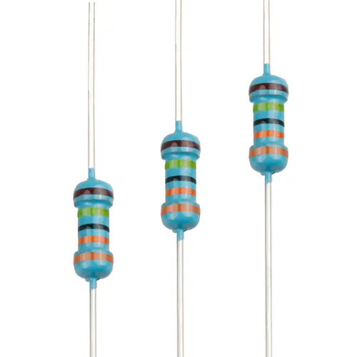 Miniatura 10 de 100pcs 1 ohm Resistor 1/4w (0.25 W) Resistencia fija de película metálica de tolerancia ±1%, múltiples valores de resistencia opcional
