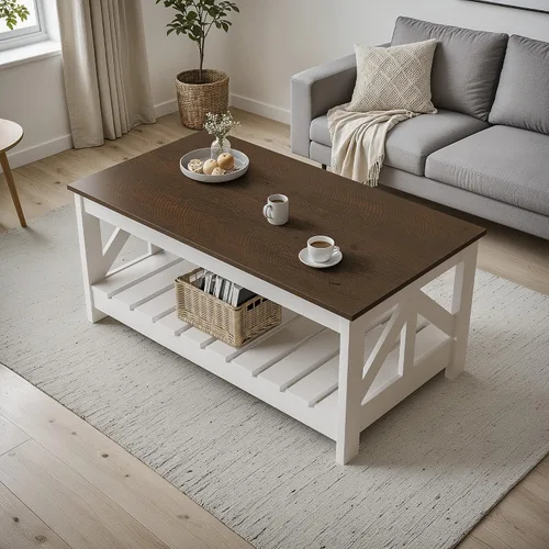 Miniatura 13 de YESHOMY Mesa de Centro Elevable de 40" con Almacenamiento Oculto y Luces LED Multicolor, Mesa Cuadrada Moderna de Madera con 4 Estantes Abiertos