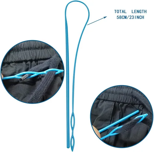 Miniatura 2 de yuntop 1 herramienta de enhebrador de cordón de plástico flexible de 23 pulgadas, herramienta de reemplazo de cordón fácil para chaquetas, trajes