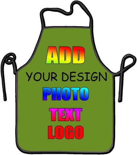 Miniatura 22 de NALAHOME Delantales personalizados para hombres y mujeres delantales personalizados con logotipo de texto fotográfico Negro