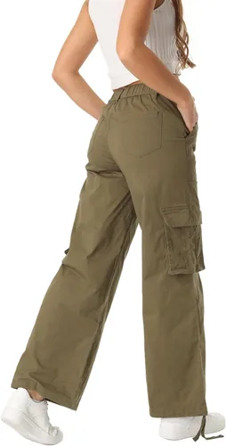 Miniatura 9 de XNMAYA Pantalones cargo para mujer, de secado rápido, informales, militares, militares, camuflaje, combate, trabajo, pantalones casuales