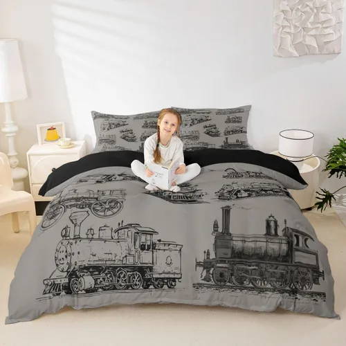 Miniatura 31 de Feelyou Race Car Duvet Cover Twin Size Boys Girls Speed Sports Car Bedding Set Breathable Soft Racing Comforter Cover 2Pcs Black White Checked