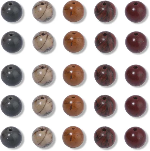 Miniatura 18 de 100 cuentas de jade birmano liso natural de 0.236 pulgadas (0.236 in), cuentas redondas sueltas de piedras preciosas para fabricación de joyas