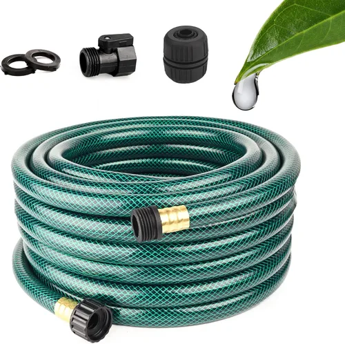 Miniatura 8 de Manguera de agua corta de 5/8 pulgadas: Manguera líder de PVC de 3 pies ligera y sin torceduras con accesorios de plástico para conexión de grifo a