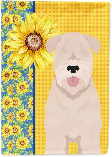 Miniatura 246 de Caroline's Treasures WDK5331CHF - Bandera de verano con diseño de girasoles rojos y blancos, manga grande, para porche, para colgar en la pared