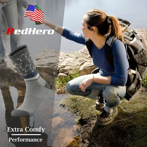Miniatura 2 de Calcetines acolchados de lana merino para mujer con ligeros y suaves térmicos, para senderismo, senderismo, golf, senderismo, casual, para mujer