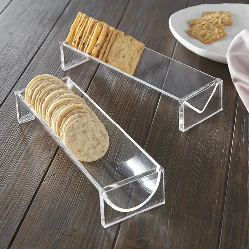 Miniatura 3 de Huang Acrylic Juego de bandejas transparentes para queso y galletas (juego de soporte para galletas)