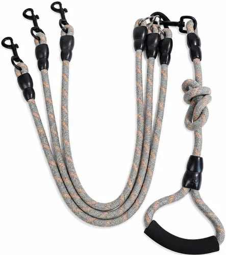 Miniatura 12 de Correa de perro de nailon duradera 3 en 1 con mango acolchado, cuerda de escalada extraíble sin enredos de 360°, cuerda de tracción para mascotas