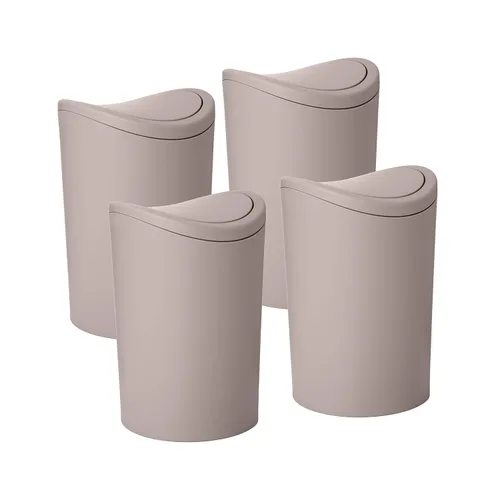 Miniatura 8 de Superio MIni - Bote de basura para baño con tapa, cubo de basura mini gris moderno con tapa abatible (1 1/2 galones, 6 litros) bote de basura