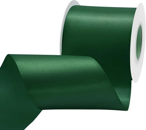 Miniatura 160 de Cinta de satén blanca antigua de doble cara de 1-1/2 pulgadas x 50 yardas, cinta de poliéster para envolver regalos, día de San Valentín, bodas