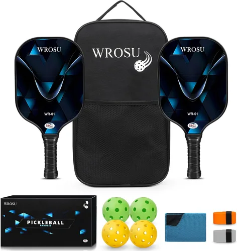 Miniatura 11 de Carbon Fiber Pickleball Paddles Set of 4 or 2 Rackets,USAPA Approved Pickleballs Equipment with Balls,Bag,Accessories,Carbon Fiber T300 Lightweight